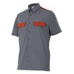 Camisa de manga corta gris y rojo Velilla