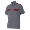 Camisa de manga corta gris y granate Velilla