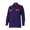 Camisa de manga larga azul marino y naranja Velilla