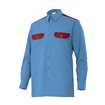 Camisa de manga larga azul claro y granate Velilla