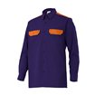 Camisa de manga larga azul eléctrico y naranja fosforito Velilla