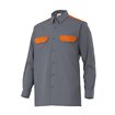 Camisa de manga larga gris y naranja