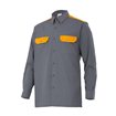 Camisa de manga larga gris y naranja flúor Velilla