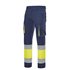 Pantalón elástico y reflectante con forro de algodón azul marino y amarillo fosforito Velilla