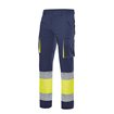 Pantalón elástico y reflectante con forro de algodón azul marino y amarillo fosforito Velilla