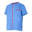 Chaqueta pijama azul claro y rojo fosforito Velilla