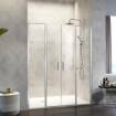 Kassandra Mampara Ducha Frontal Nardi transparente 2 fijos + 2 puertas abatibles con perfil