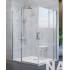 Kassandra Mampara Ducha Angular Nardi transparente 2 fijos + 2 puertas abatibles perfilería plata brillo