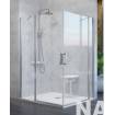 Kassandra Mampara Ducha Angular Nardi transparente 2 fijos+ 2 puertas abatibles con perfil