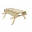 Mesa Picnic Bancos Abatibles 200 Madera Natural 198x154x74 cm