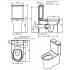 Inodoro Winner compacto cisterna baja rimflush, Sanindusa