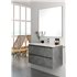 mueble bolton 2 cajones suspendido 60cm cemento