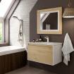 mueble poole- 80cm blanco/bambu