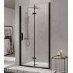 Kassandra Mampara Ducha Frontal Nardi transparente puerta plegable perfil negro